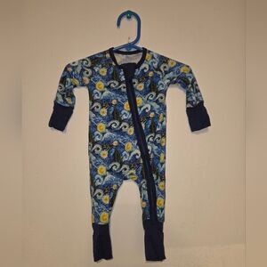 Little Crowns & Capes Starry Night Baby One Piece Sleeper NB